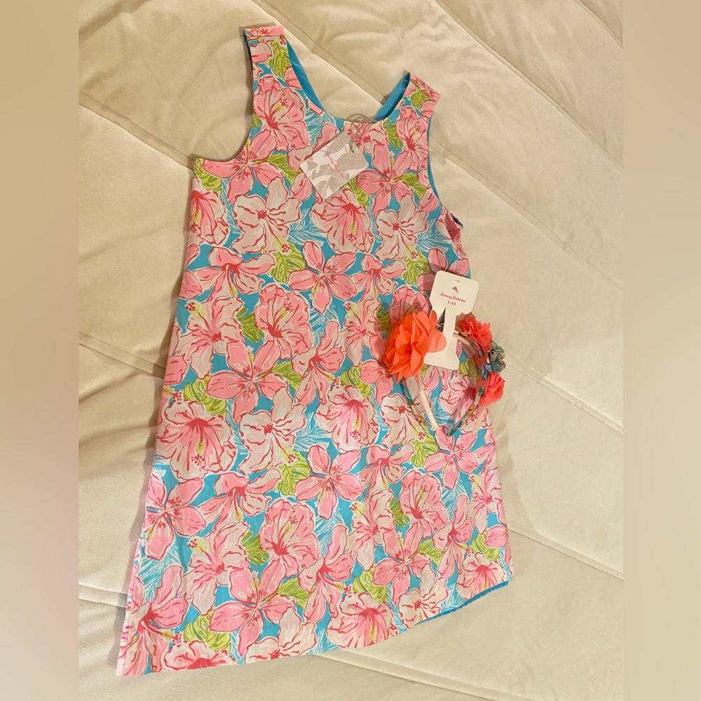 Tommy Bahama NEW Pink and Blue Floral DRESS SZ 7
